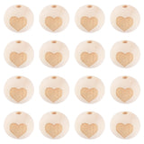20Pcs Natural Wooden Beads Heart Crown Spacer Wood Beads for Jewelry Making DIY