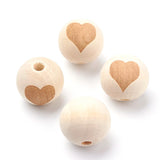 20Pcs Natural Wooden Beads Heart Crown Spacer Wood Beads for Jewelry Making DIY