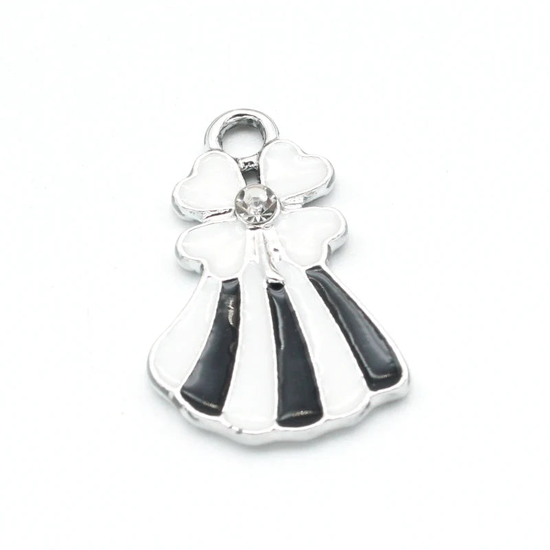 20Pcs Noble Skirt Charms Enamel Pendants for Jewelry Making
