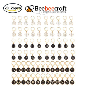 20Pcs Number 0~9 Stitch Markers Enamel Charms Locking Stitch Marker