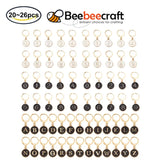 20Pcs Number 0~9 Stitch Markers Enamel Charms Locking Stitch Marker