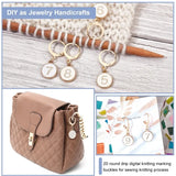 20Pcs Number 0~9 Stitch Markers Enamel Charms Locking Stitch Marker