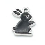 20Pcs Oil Bunny Charms for Jewelry Making Earrings Necklace Key Chains