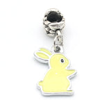 20Pcs Oil Bunny Charms for Jewelry Making Earrings Necklace Key Chains
