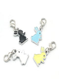 20Pcs Oil Bunny Charms for Jewelry Making Earrings Necklace Key Chains