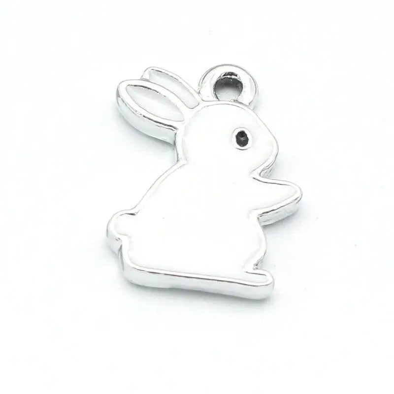 20Pcs Oil Bunny Charms for Jewelry Making Earrings Necklace Key Chains