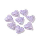 20Pcs Flower Pattern Acrylic Heart Beads for DIY Jewelry Making