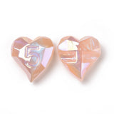 20Pcs Flower Pattern Acrylic Heart Beads for DIY Jewelry Making
