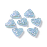 20Pcs Flower Pattern Acrylic Heart Beads for DIY Jewelry Making