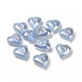 20Pcs Flower Pattern Acrylic Heart Beads for DIY Jewelry Making