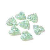 20Pcs Flower Pattern Acrylic Heart Beads for DIY Jewelry Making