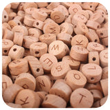 20Pcs 15mm Baby Beech Letter Round Wooden Beads DIY Name Pacifier Chain