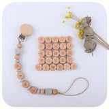 20Pcs 15mm Baby Beech Letter Round Wooden Beads DIY Name Pacifier Chain