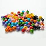 20Pcs 16mm Printed Dots Wooden Beads DIY Charm Bracelet Accessories
