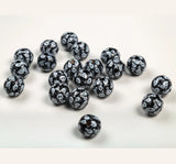 20Pcs 20mm Cobweb Wooden Round Beads Crafts Baby Kid Toys Bracelet Accessories