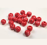 20Pcs 20mm Cobweb Wooden Round Beads Crafts Baby Kid Toys Bracelet Accessories
