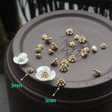 20Pcs/Pack Silver Flower Buds DIY Jewelry Earrings Brooch Beads Women Charm