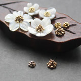 20Pcs/Pack Silver Flower Buds DIY Jewelry Earrings Brooch Beads Women Charm