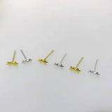 20Pcs/Pack 925 Sterling Silver Double Star Nose Stud Piercing Nose Jewelry