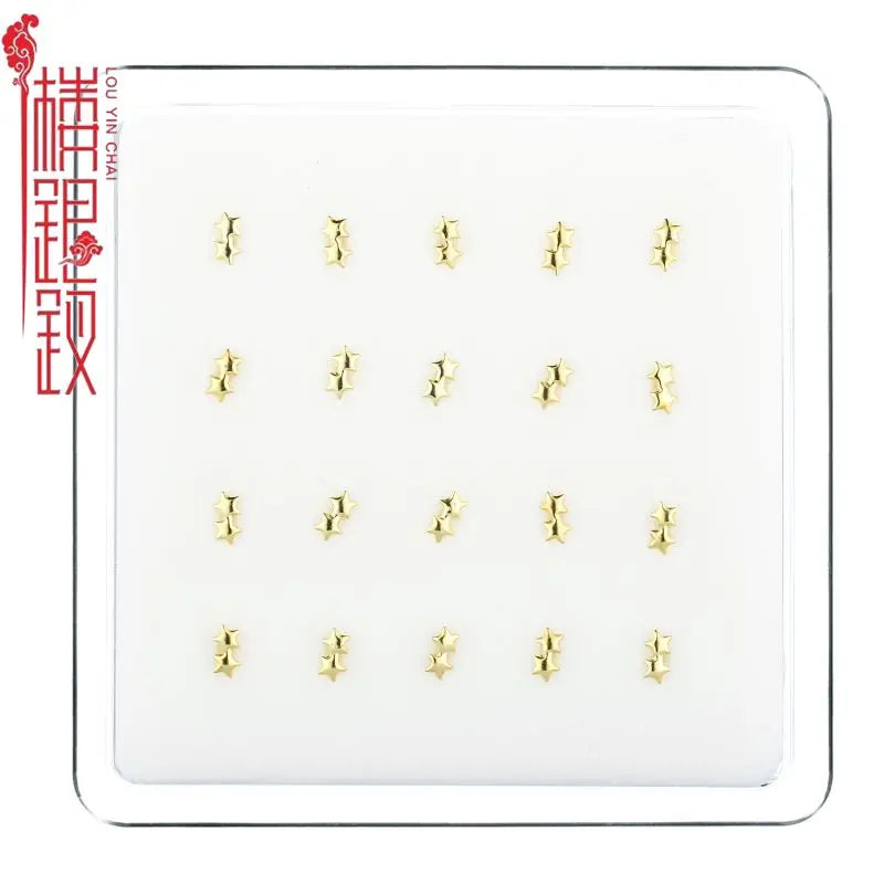 20Pcs/Pack 925 Sterling Silver Double Star Nose Stud Piercing Nose Jewelry