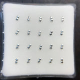 20Pcs/Pack 925 Sterling Silver Double Star Nose Stud Piercing Nose Jewelry