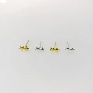 20Pcs/Pack 925 Sterling Silver Double Star Nose Stud Piercing Nose Jewelry