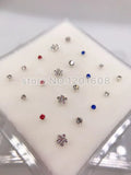 20Pcs 925 Sterling Silver Nose Studs Body Piercing Jewelry