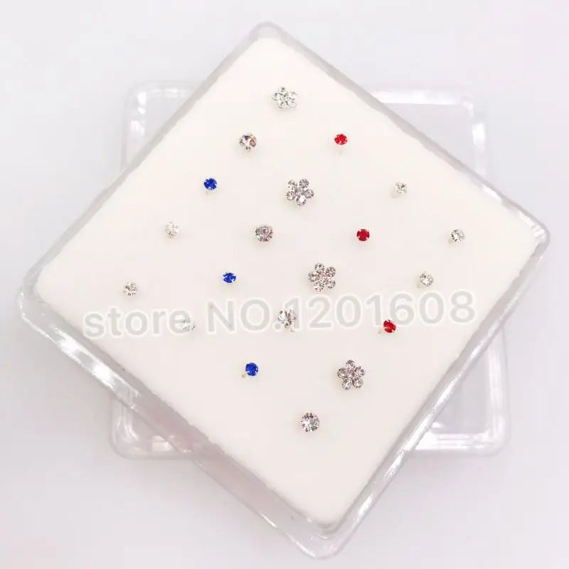 20Pcs 925 Sterling Silver Nose Studs Body Piercing Jewelry