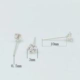 20Pcs 925 Silver Nose Stud Square CZ Nostril Pin Nose Piercing