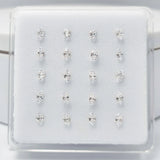 20Pcs 925 Sterling Silver CZ Nose Stud Rings 22G Piercing Jewelry for Women