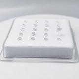 20Pcs 925 Sterling Silver CZ Nose Stud Rings 22G Piercing Jewelry for Women