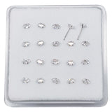 20Pcs 925 Sterling Silver CZ Nose Stud Rings 22G Piercing Jewelry for Women