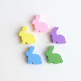 20Pcs Easter Carrot Rabbit Print Wood Beads Hemp Rope DIY Wooden Decor