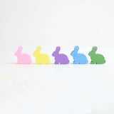 20Pcs Easter Carrot Rabbit Print Wood Beads Hemp Rope DIY Wooden Decor