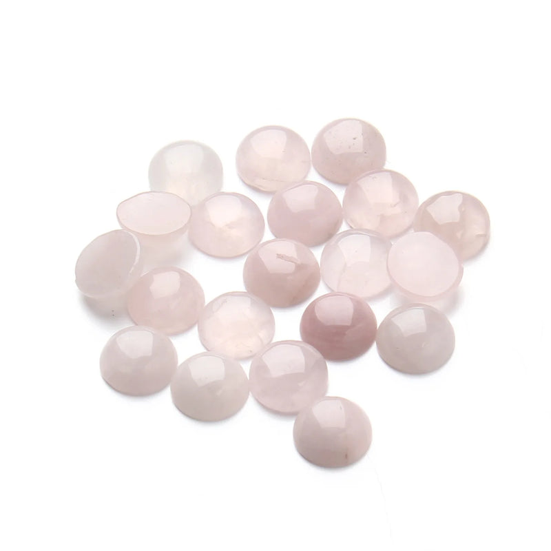 20Pcs Rose Quartz Cabochons Semi-precious Stone Beads DIY Jewelry Making 4-25mm