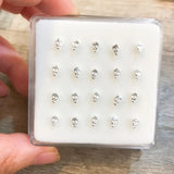 20Pcs Skull 925 Sterling Silver Nose Studs Nose Piercing Jewelry