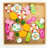 20Pcs Summer Theme Beads DIY Wooden Crafts Bracelet Accessories