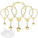 20Pcs Pearl Bracelets Rosary For Girls Angel Catholic Baptism Wedding