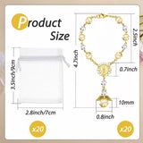 20Pcs Pearl Bracelets Rosary For Girls Angel Catholic Baptism Wedding