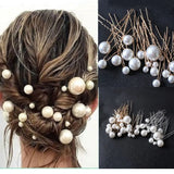 20Pcs Pearl Crystal Flower Hair Clips Bridal Hair Accessory