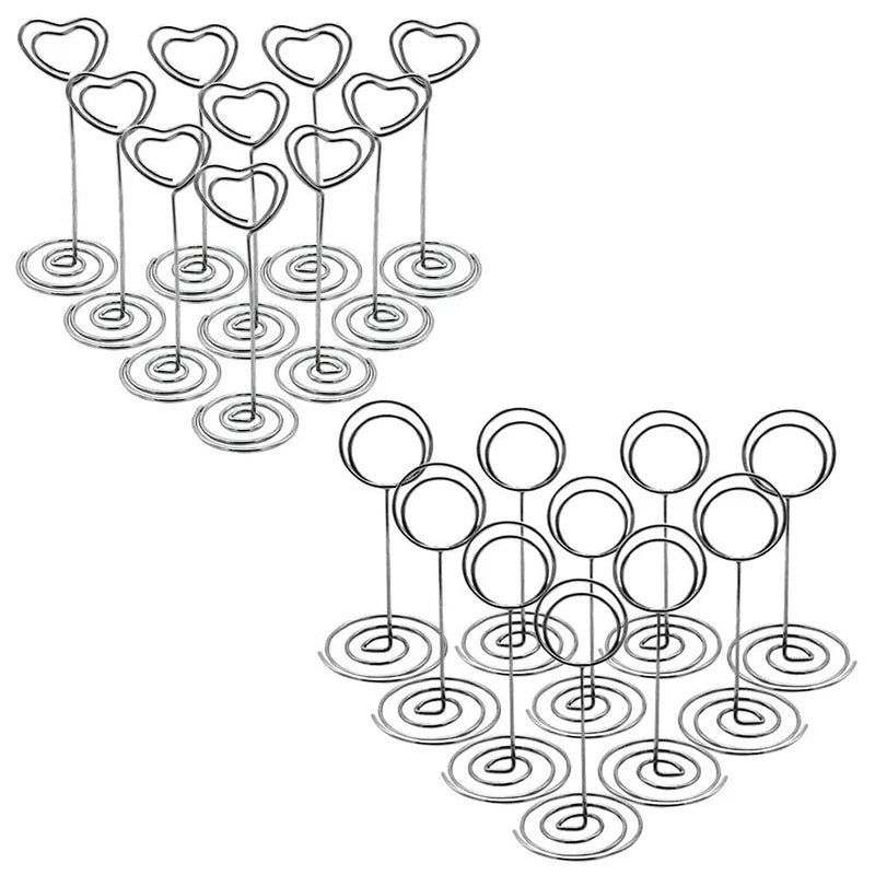 20Pcs Metal Table Number Holders Wedding Party Office Desk Memo Clip