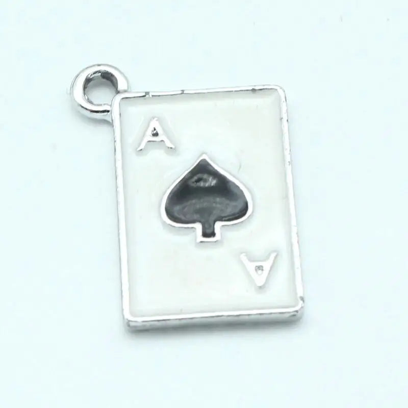 20Pcs Poker Aces Charms Enamel Pendants for Jewelry Making