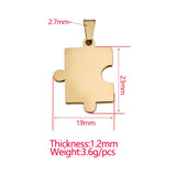 20Pcs Stainless Steel Puzzle Pendant for DIY Jewelry Making