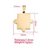 20Pcs Stainless Steel Puzzle Pendant for DIY Jewelry Making