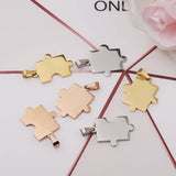 20Pcs Stainless Steel Puzzle Pendant for DIY Jewelry Making