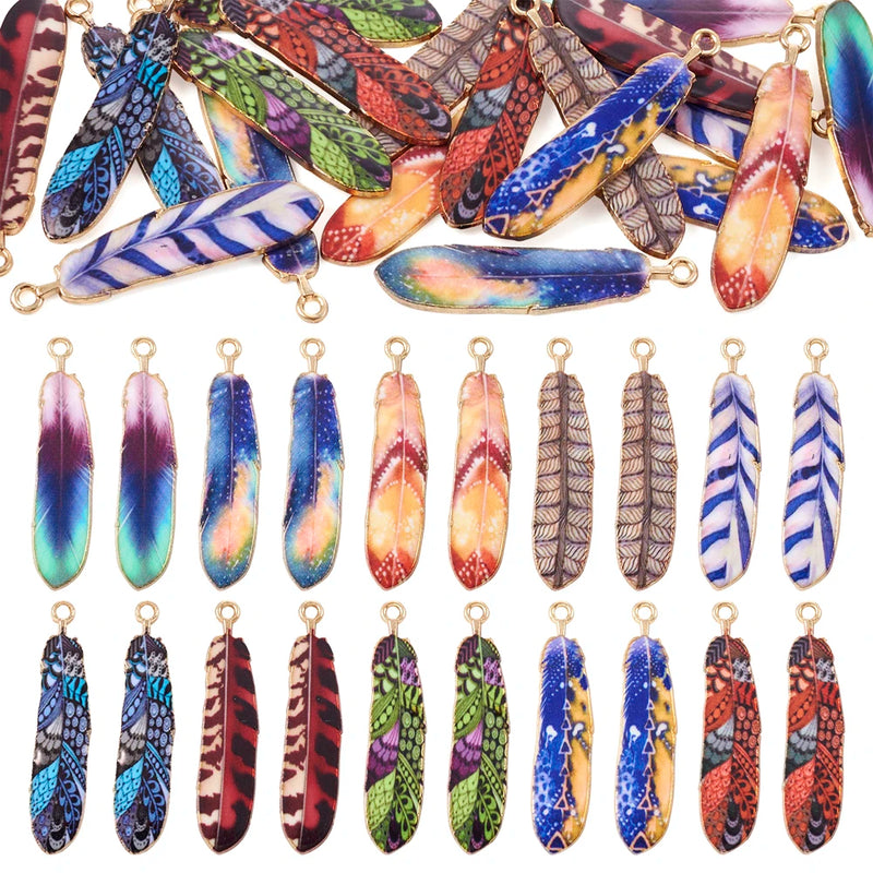 20Pcs Alloy Feather Charms Pendant DIY Jewelry Making
