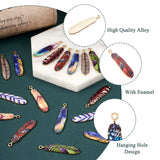 20Pcs Alloy Feather Charms Pendant DIY Jewelry Making