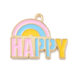 20Pcs Rainbow Cloud HAPPY Charms Jewelry Making Accessories Colorful Pendants