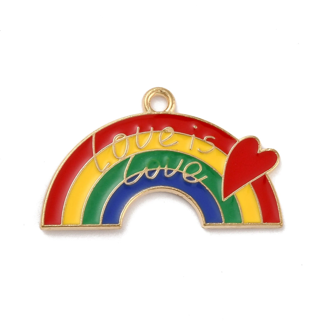 20Pcs Rainbow Cloud HAPPY Charms Jewelry Making Accessories Colorful Pendants