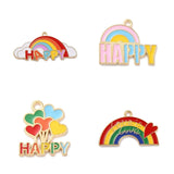 20Pcs Rainbow Cloud HAPPY Charms Jewelry Making Accessories Colorful Pendants